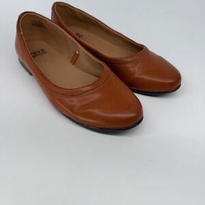 Frye and Co Rivka Cognac Brown Leather Ballet Flats Womens 8.5M F234430-601